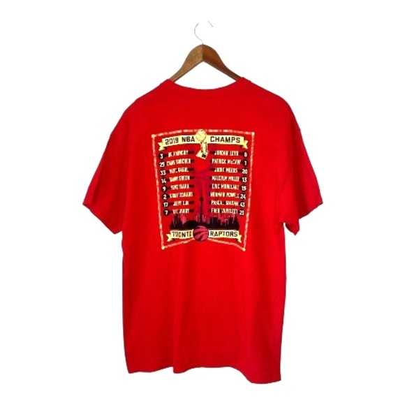 Toronto Raptors NBA 2019 Basketball Champions Short Sleeve Red T Shirt L - Picture 2 of 7